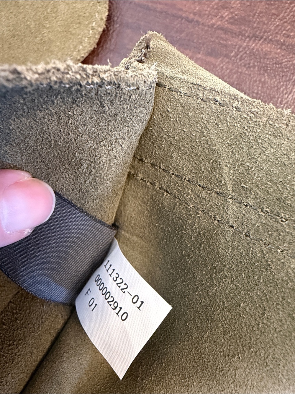 Vintage Banana Republic Olive Green Suede Messenger Bag - Picture 9 of 13